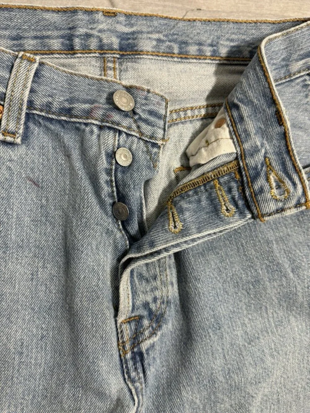 Levis Jeans Mens 30x30 Blue 501 Button Fly Regular Straight American Denim Pants
